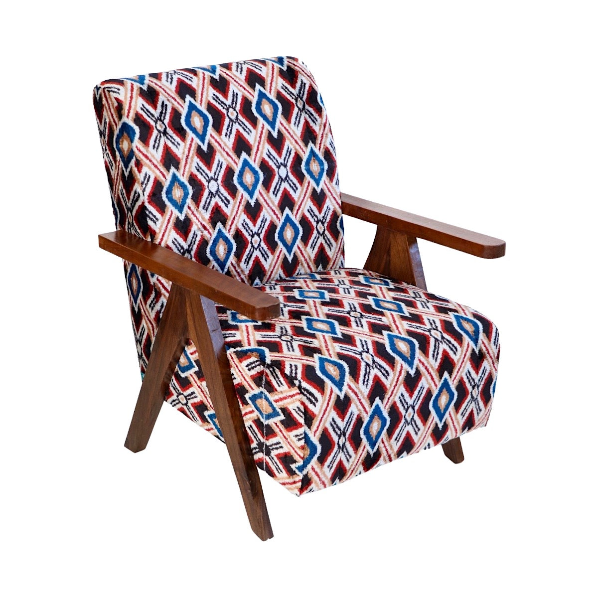Ikat Velvet Chair