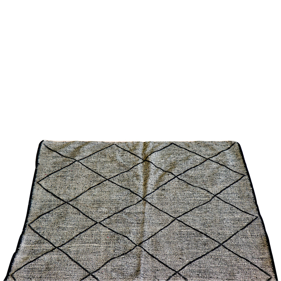 Black Beni Ourain Rug, 57" x 95"
