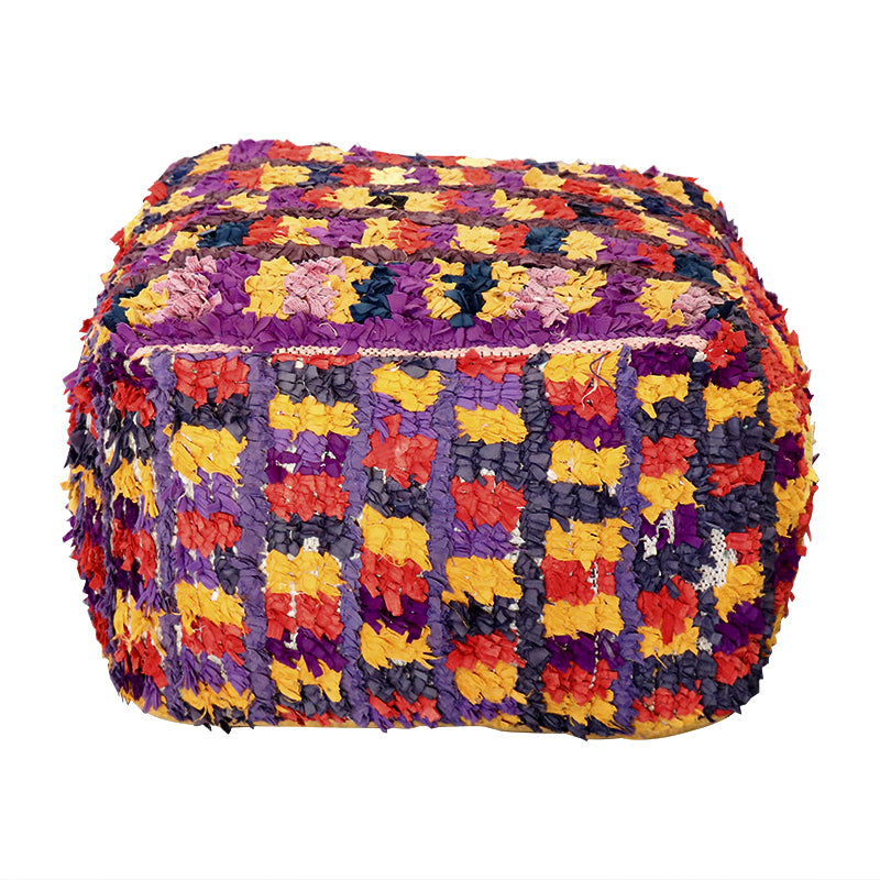 Boucherouite Rug Ottoman