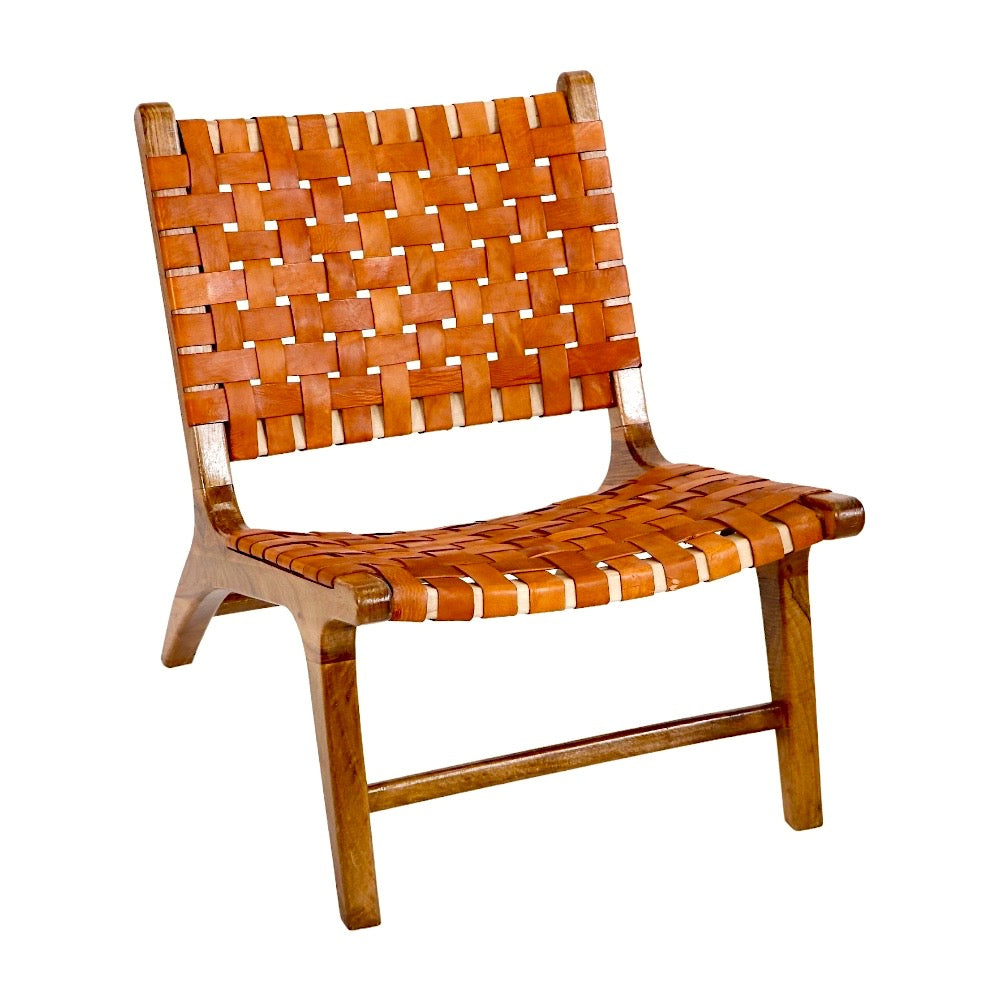 Medina Woven Leather Lounge Chair