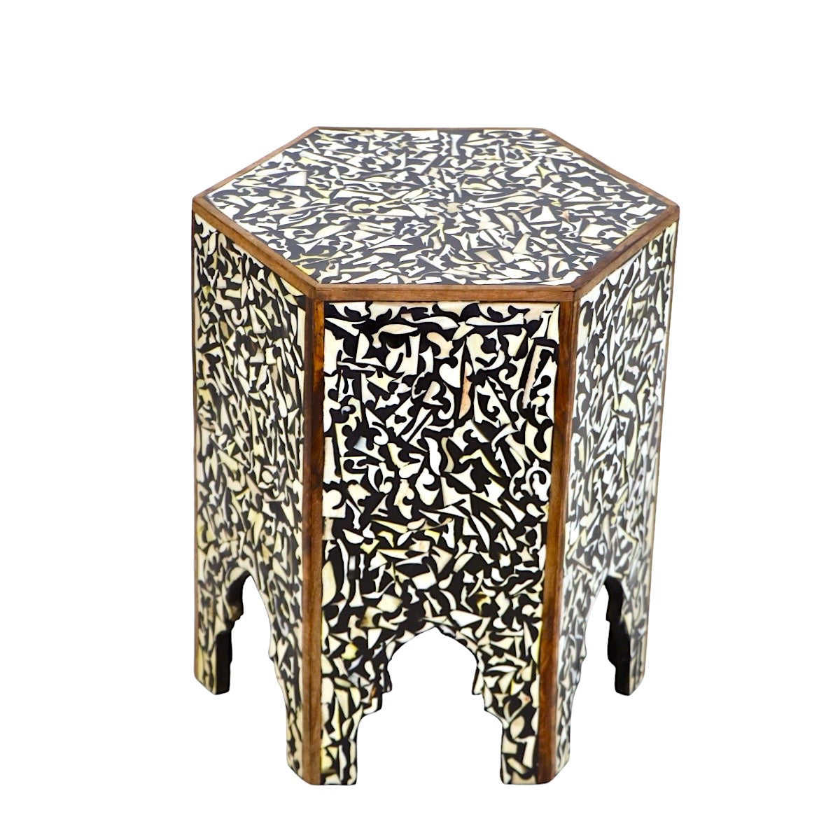 Moroccan Bone Inlay Side Table