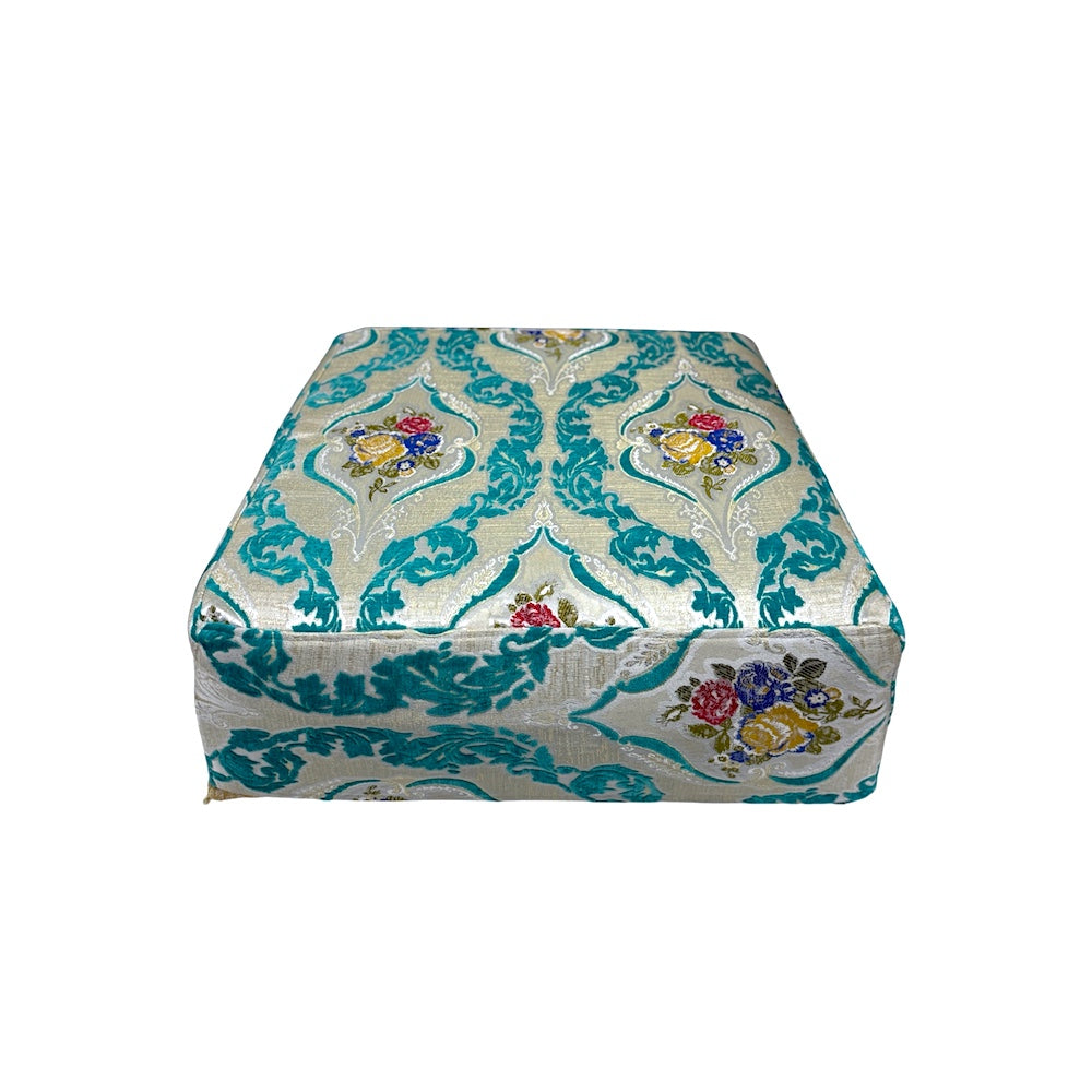 Casablanca Floor Ottoman- Aqua