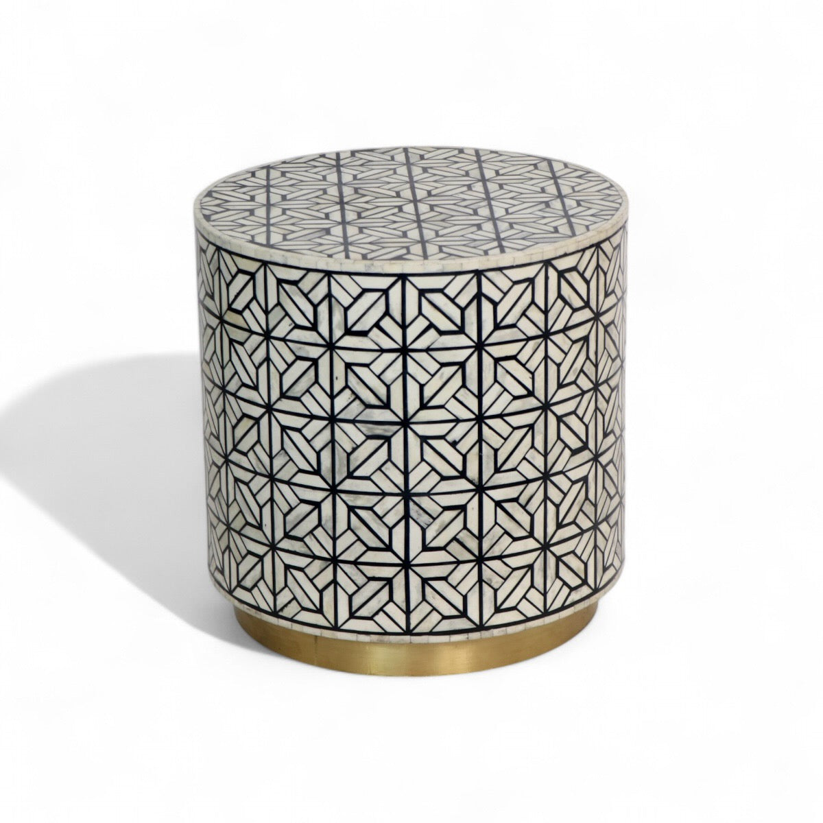Geometric Pattern Bone Inlay Table