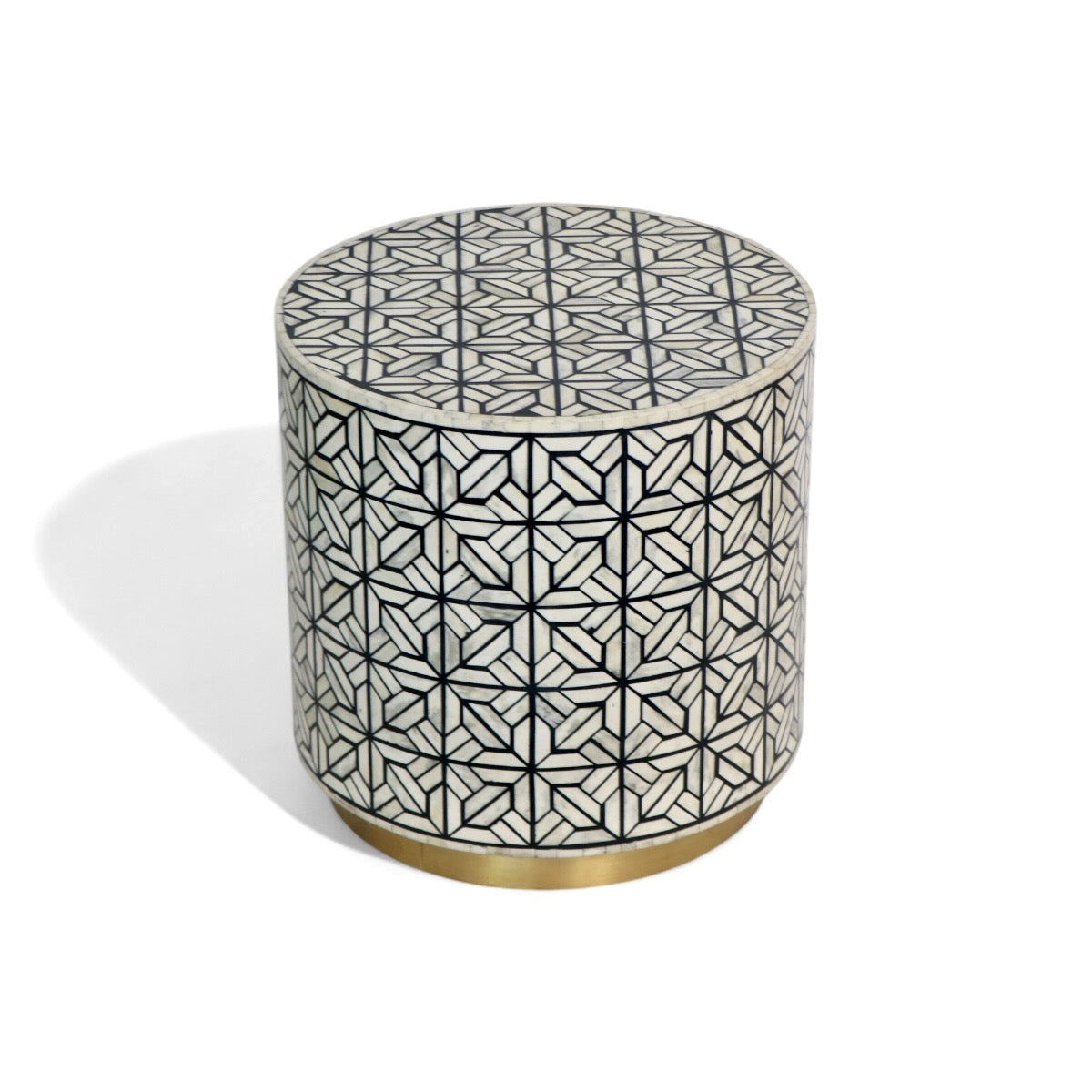 Geometric Pattern Bone Inlay Table