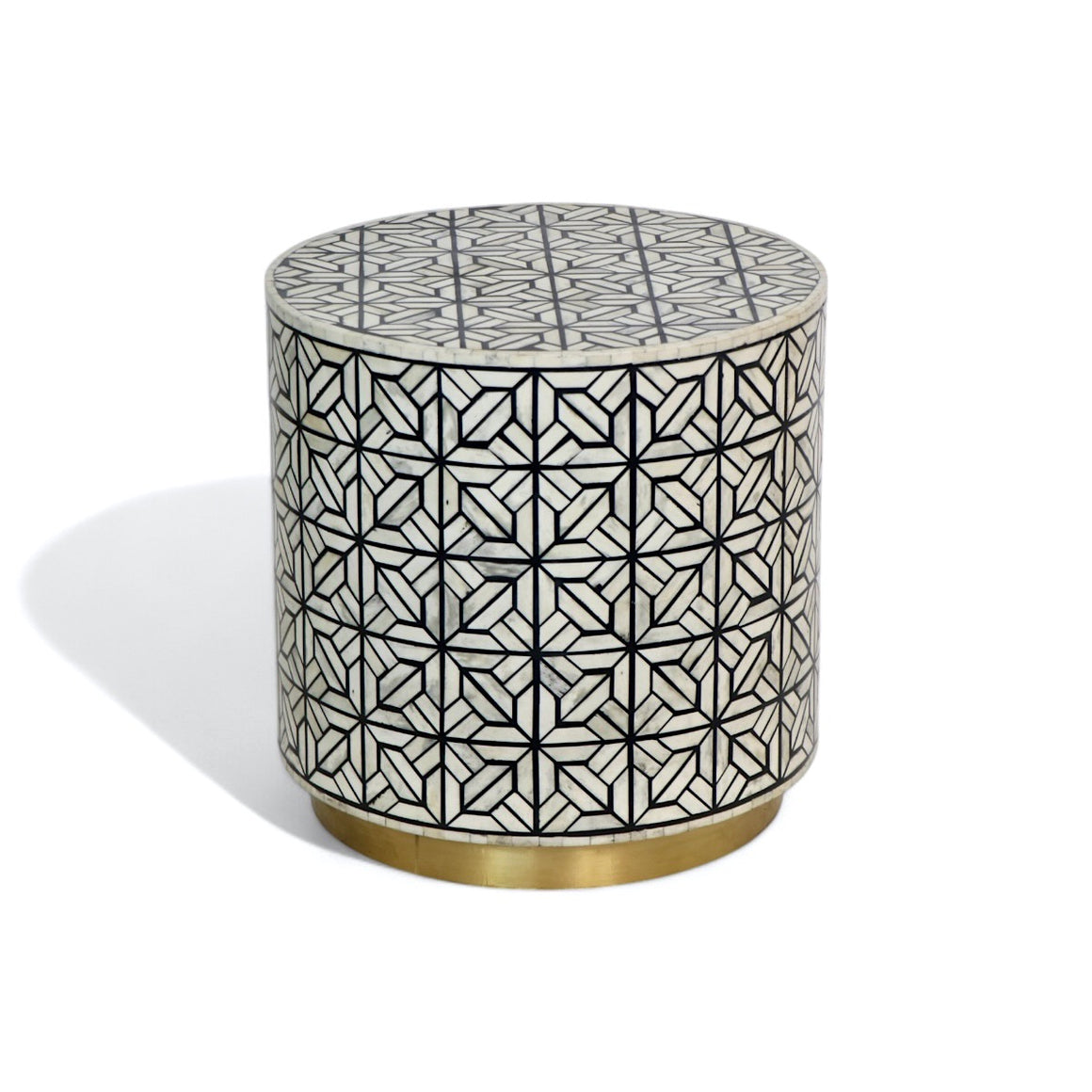Geometric Pattern Bone Inlay Table