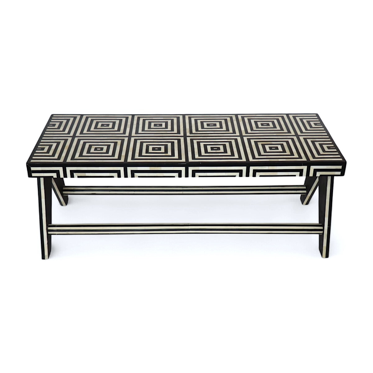 Geometric Bone Inlay Bench