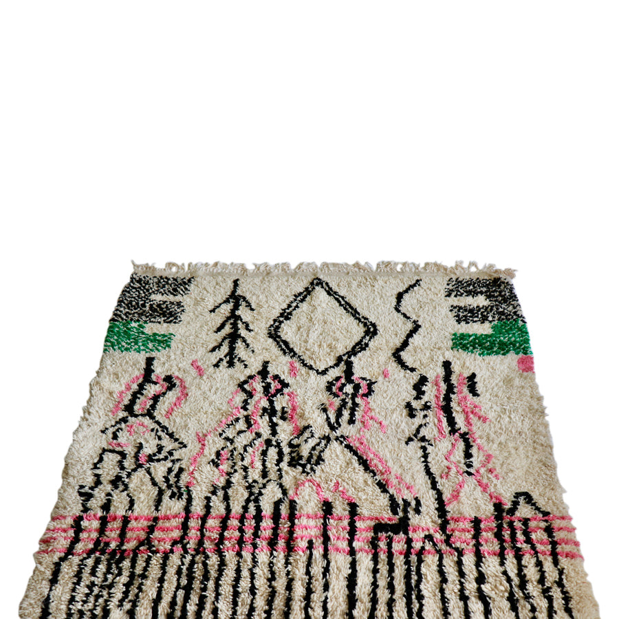 Black & White Azilal Rug 56" x 109"