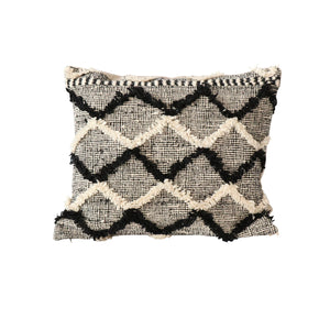 Beni Ourain Floor Pillow- Black & White