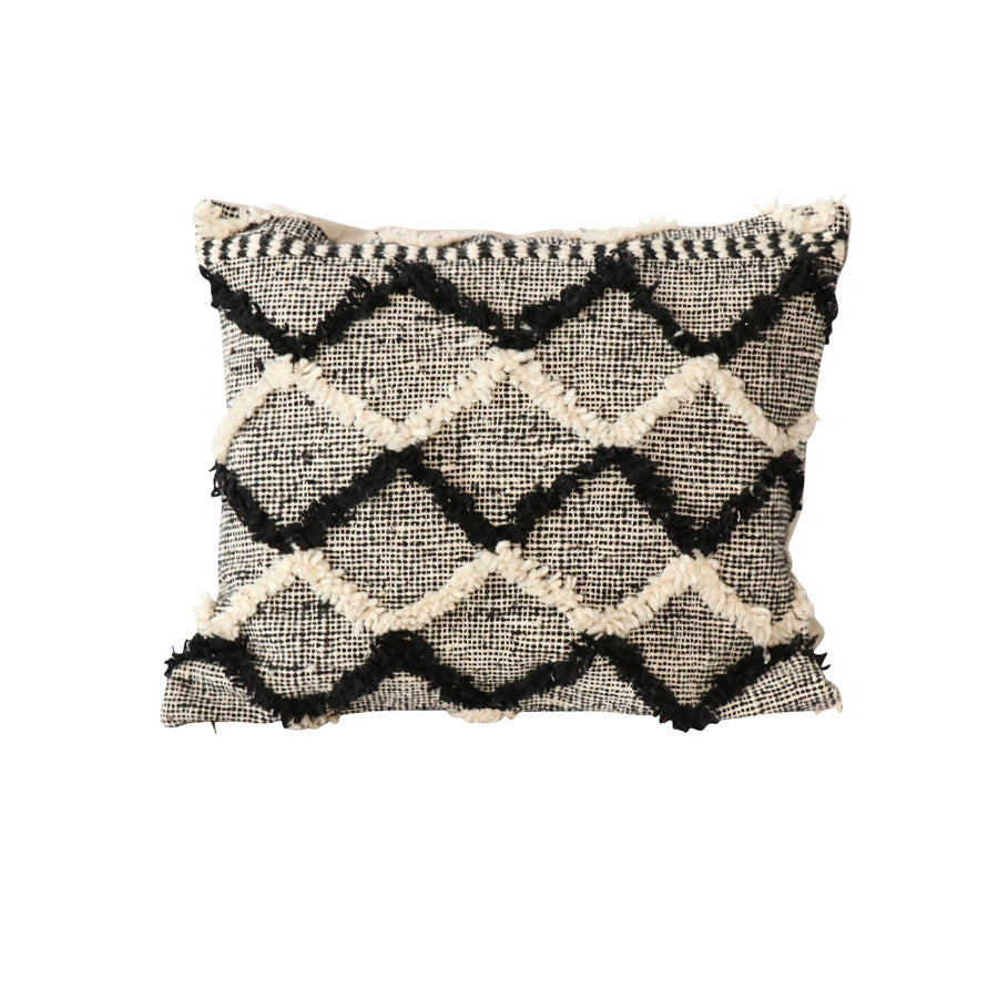 Beni Ourain Floor Pillow- Black & White