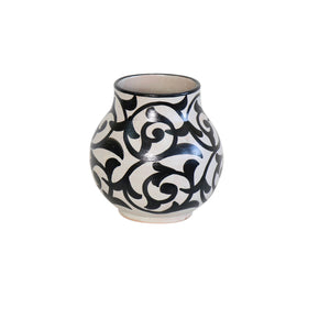Moroccan Black & White Pottery Vase