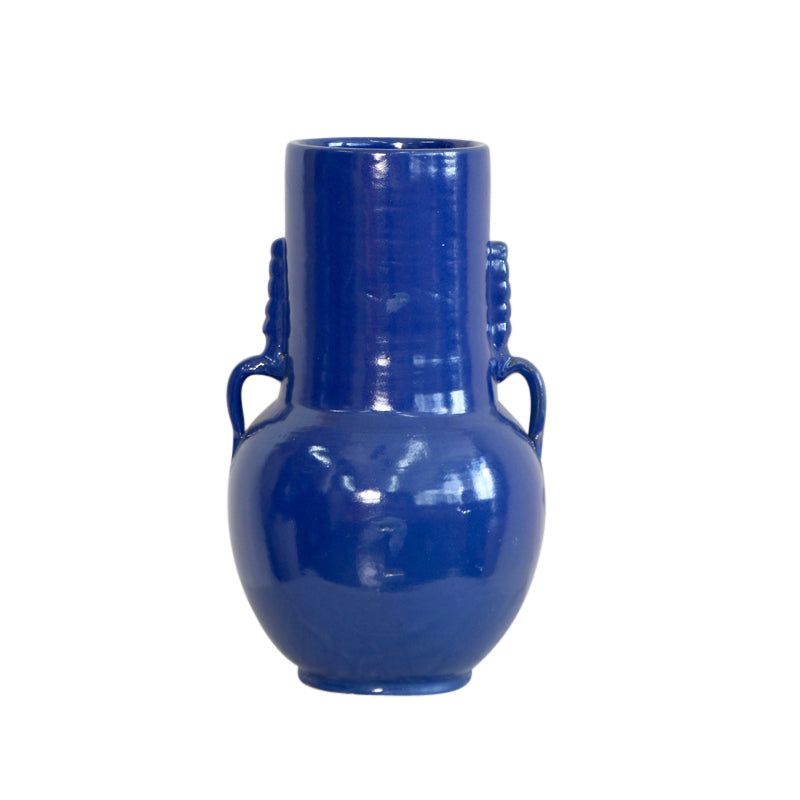 Moroccan Cobalt Blue Ceramic Vase