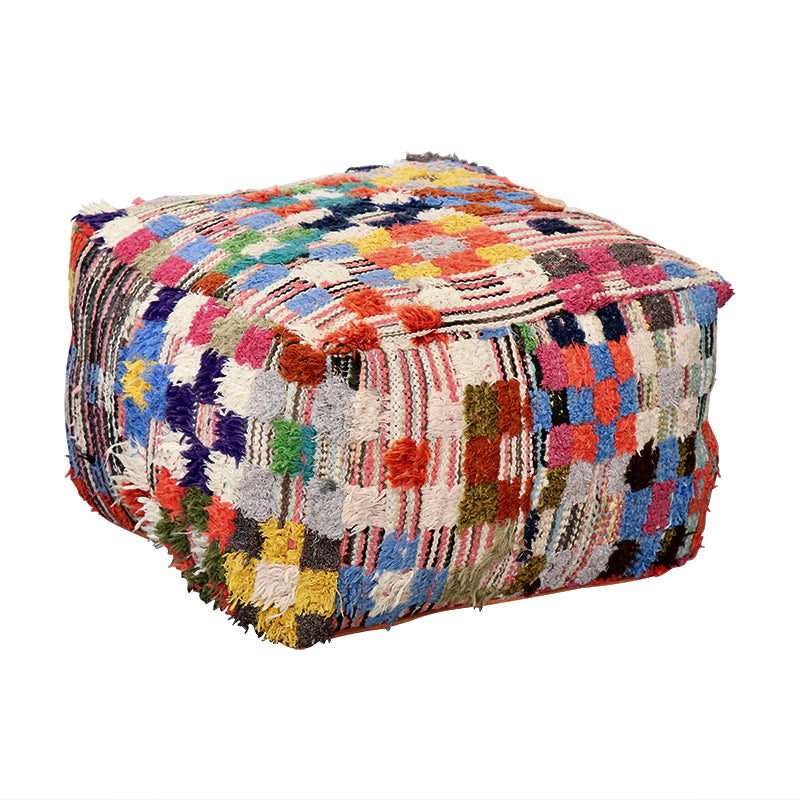 Vintage Boucherouite Rug Pouf