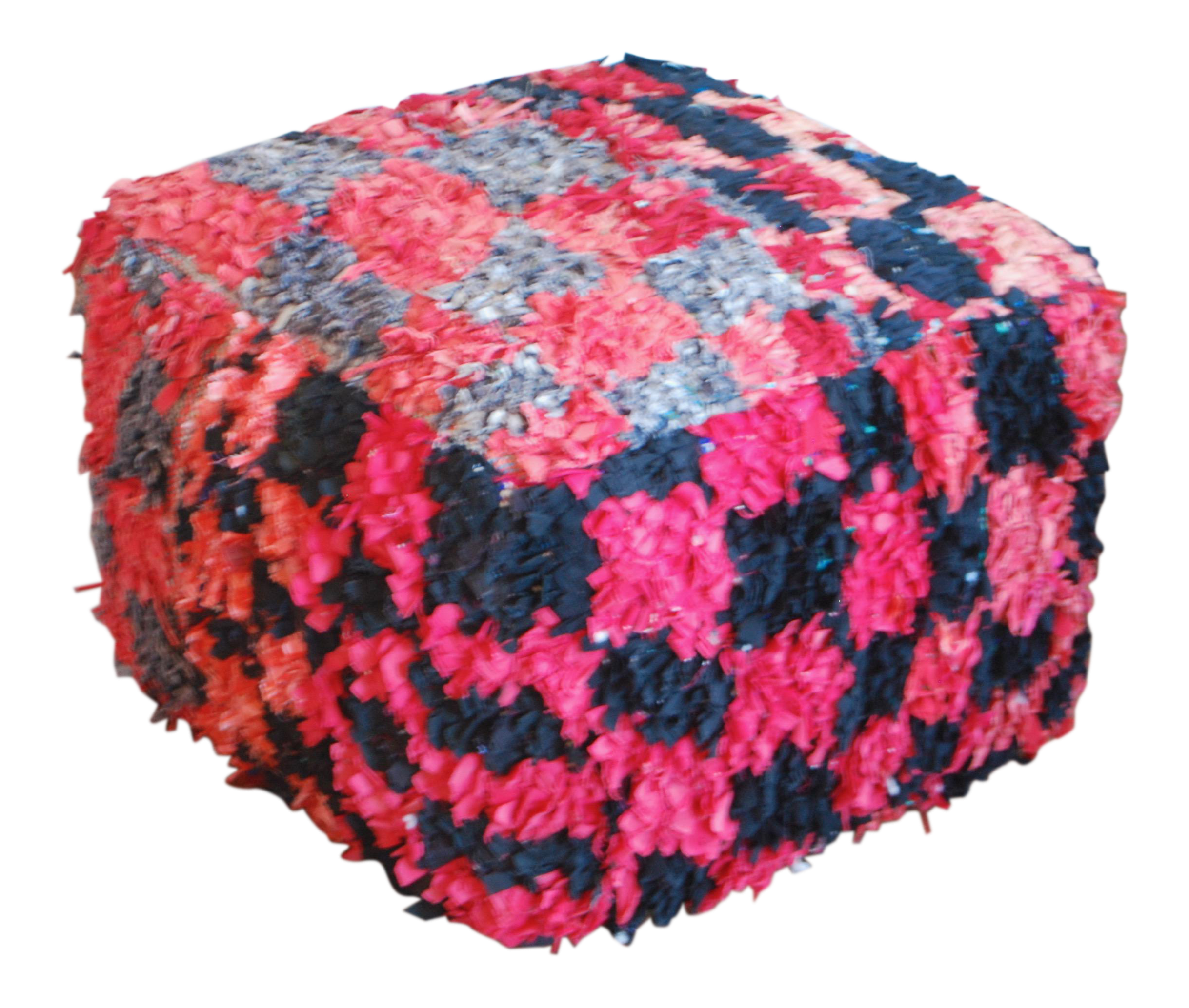 Black & Red Boucherouite Ottoman