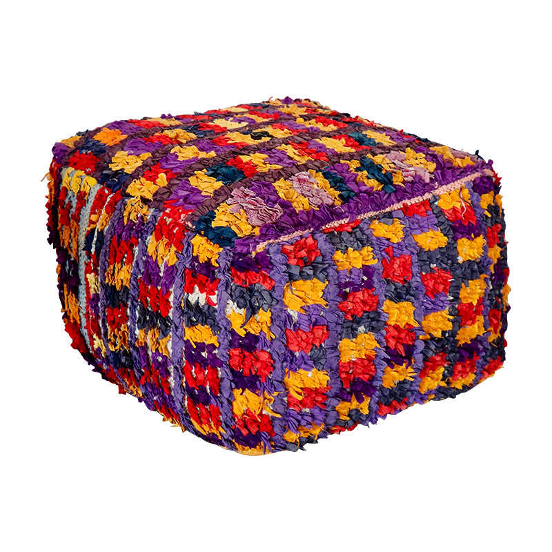 Boucherouite Rug Ottoman