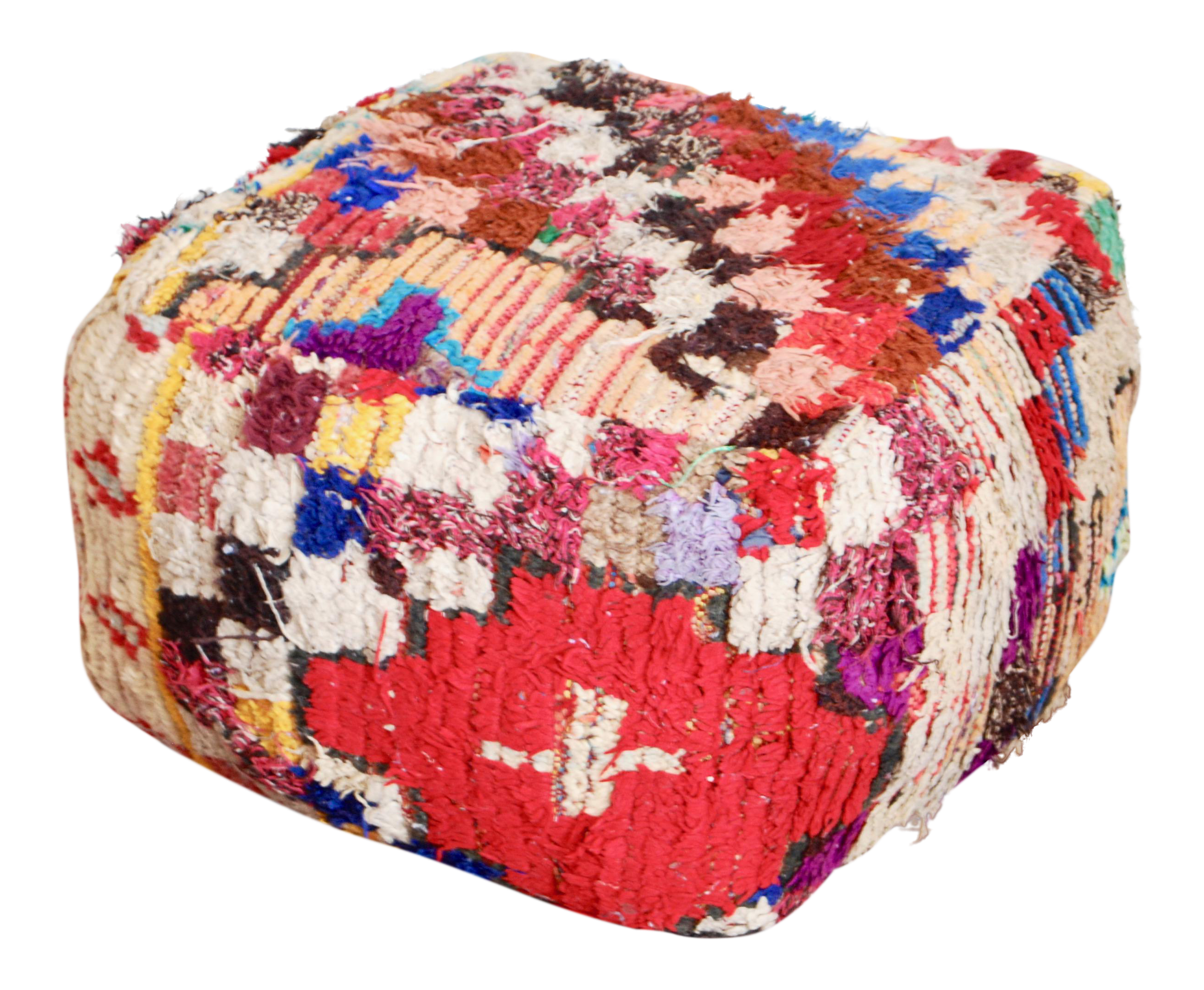 Boucherouite Cross Pouf