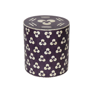 Purple Bone Inlay Drum Table