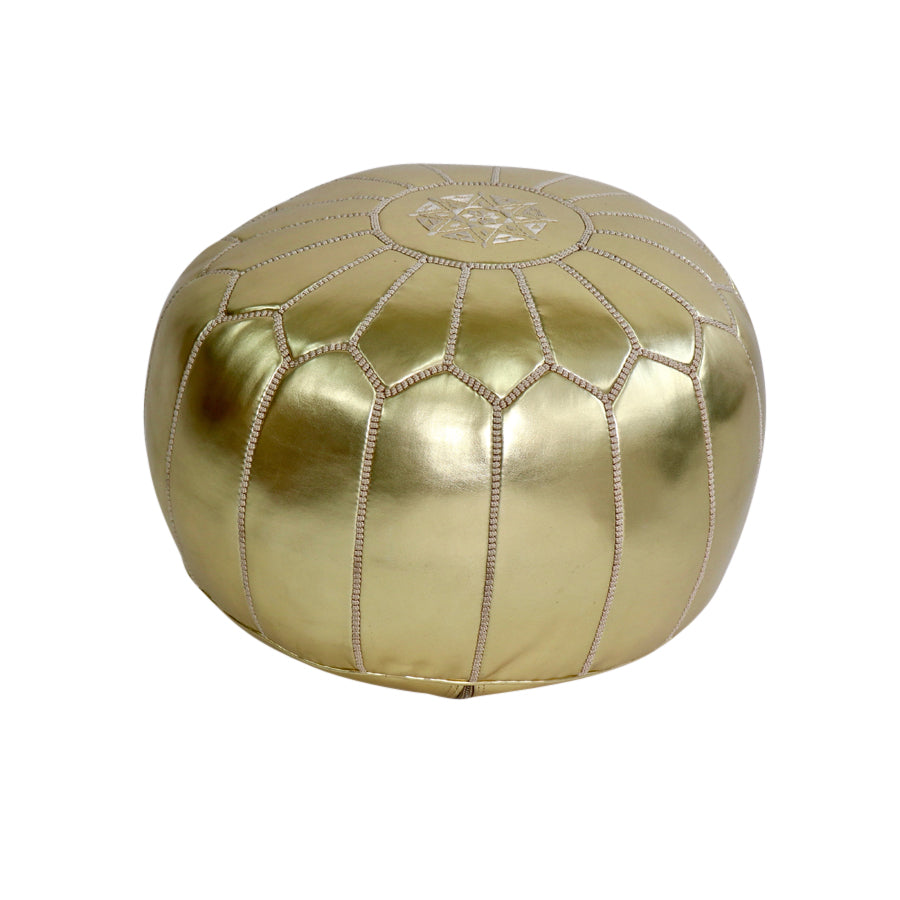 Moroccan gold poufs rental