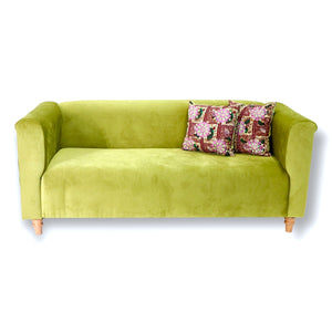 Green Velvet Tufted Sofa