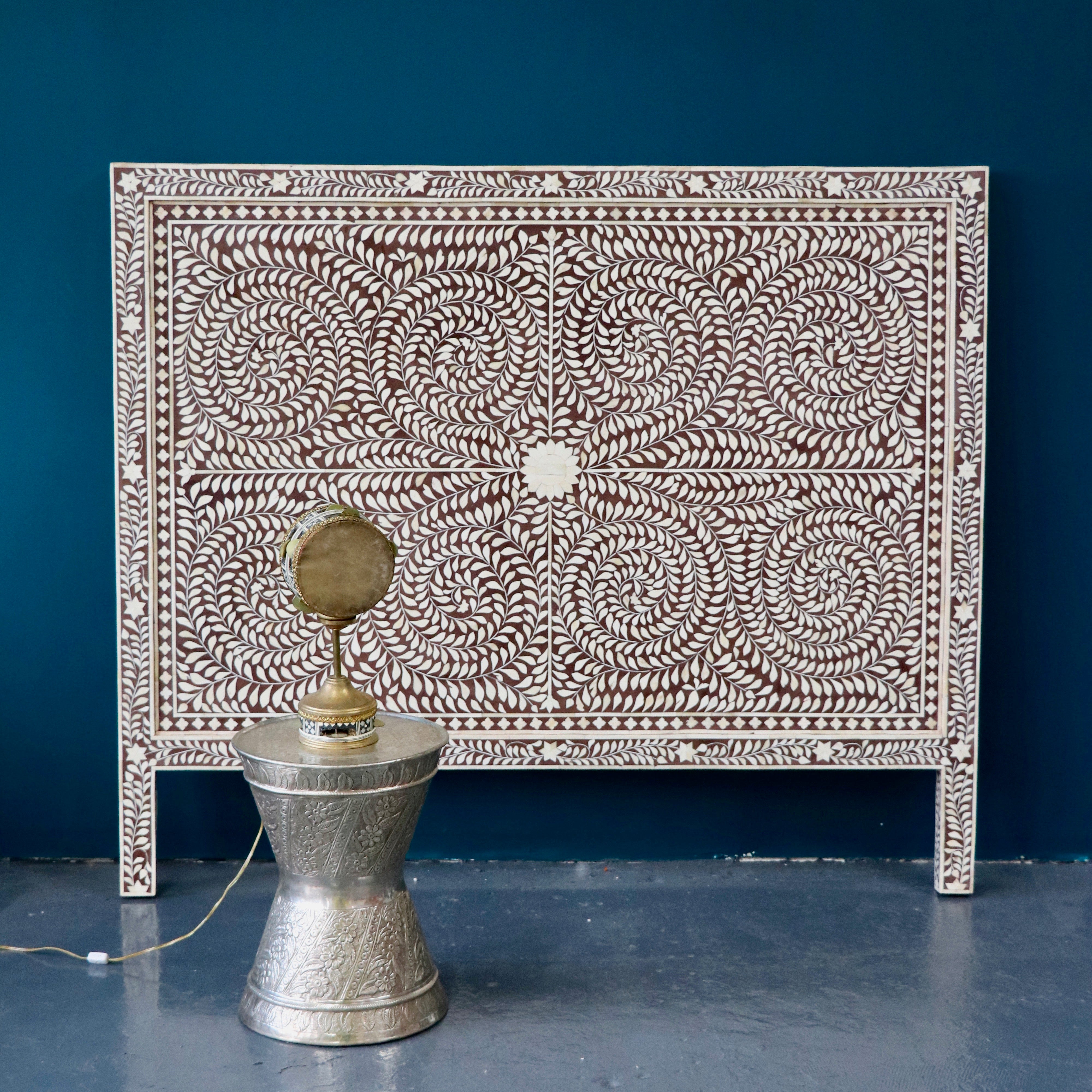 Indian Headboard- Bone Inlay