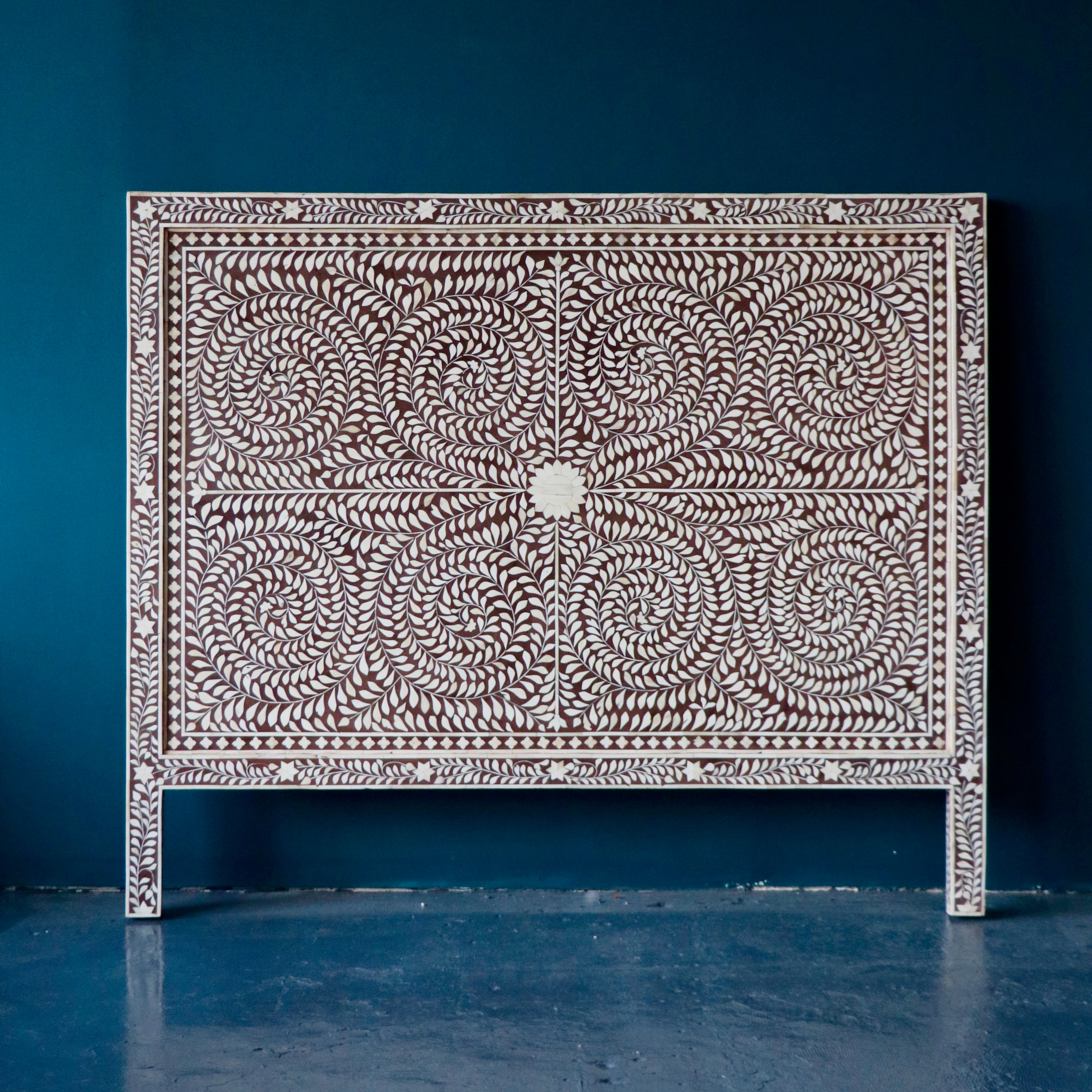 Indian Headboard- Bone Inlay