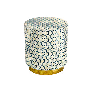 Camel Bone Inlay Drum Table