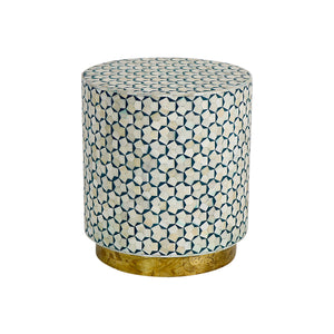Camel Bone Inlay Drum Table