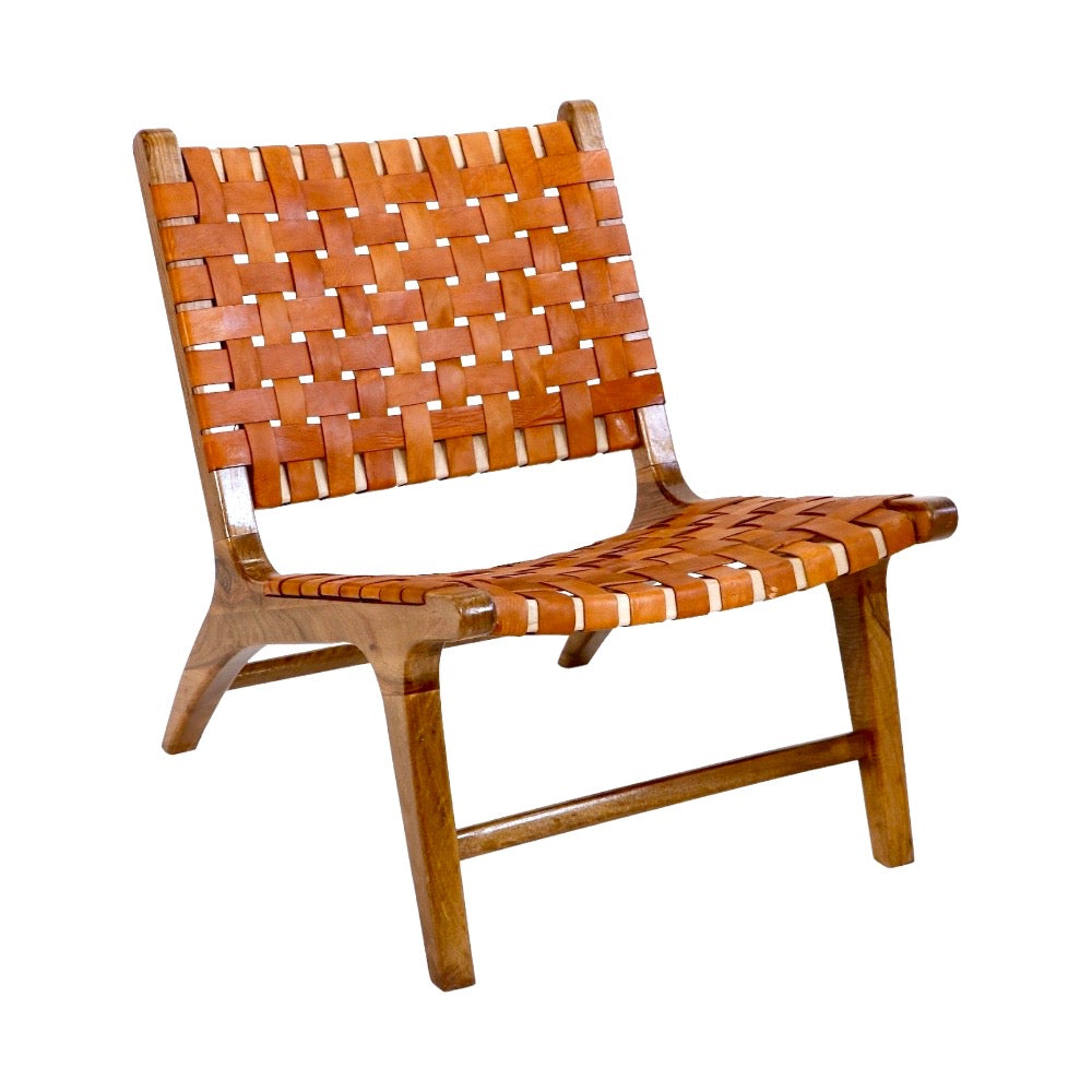 Medina Woven Leather Lounge Chair