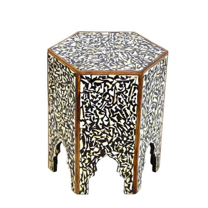 Moroccan Bone Inlay Side Table