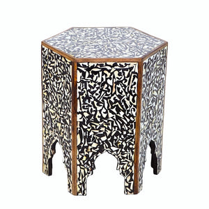 Moroccan Bone Inlay Side Table