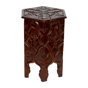 Moroccan Carved Wood Table