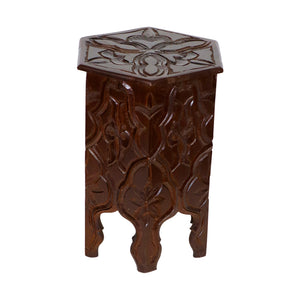 Moroccan Carved Wood Table