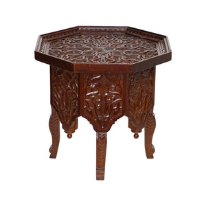 Moroccan Carved Wood Coffee Table