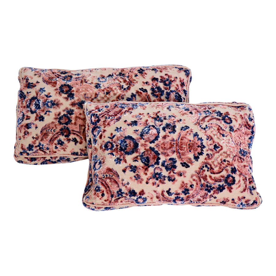 Moroccan Pair Vintage Velvet Throw Pillows
