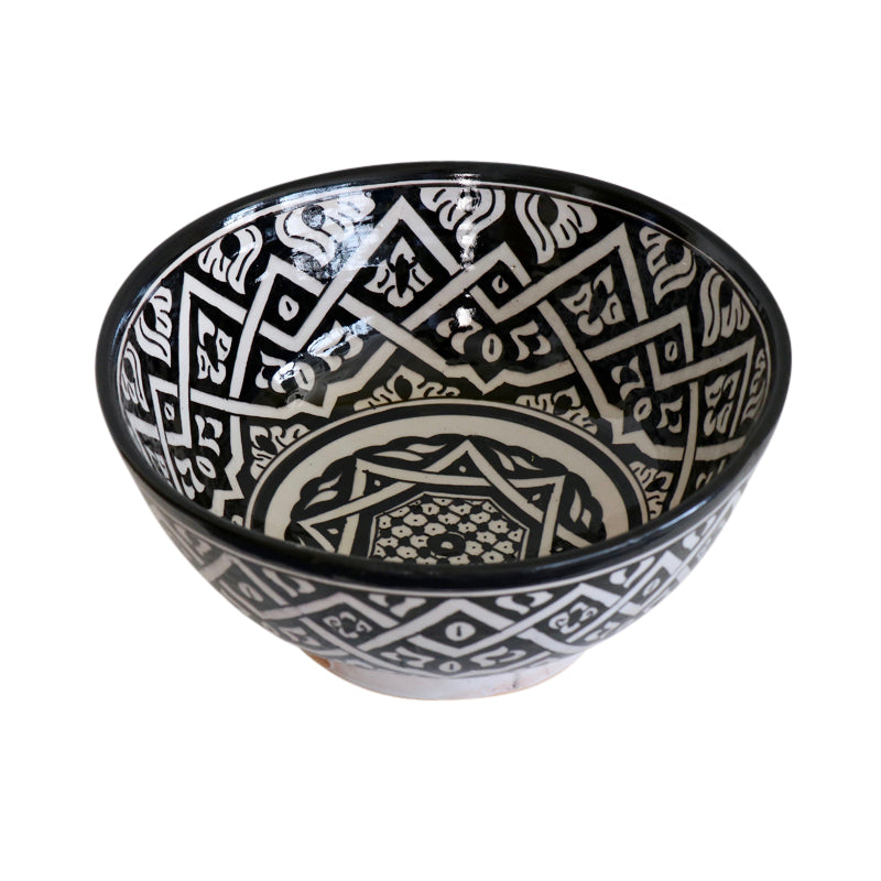 Moroccan Black & White Ceramic Bowl