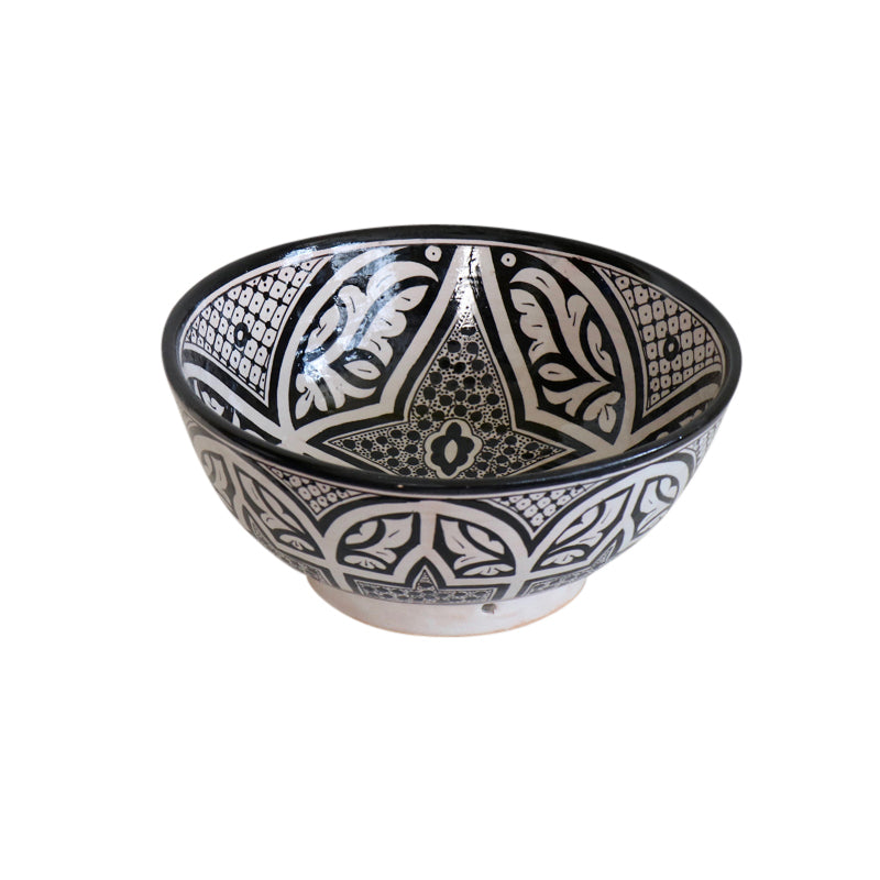 Moroccan Black & White Ceramic Bowl