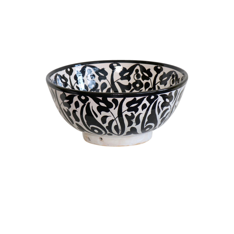 Moroccan Black & White Ceramic Bowl