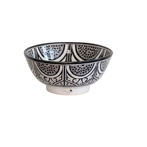 Moroccan Black & White Ceramic Bowl