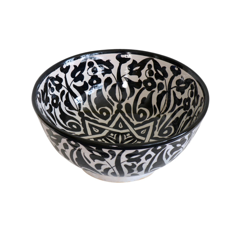 Moroccan Black & White Ceramic Bowl