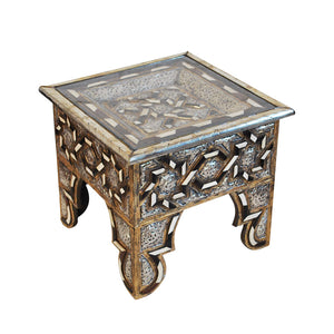 Moroccan Bone Inlaid & Metal Coffee Table