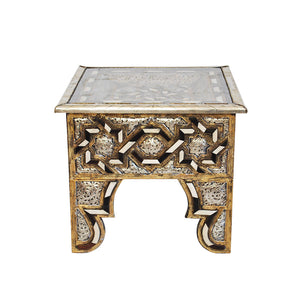 Moroccan Bone Inlaid & Metal Coffee Table