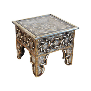 Moroccan Bone Inlaid & Metal Coffee Table