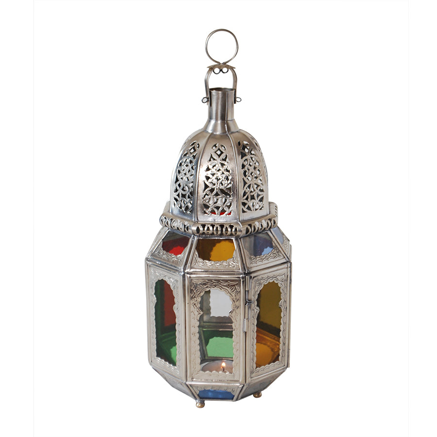 Moroccan Silver Table Lantern
