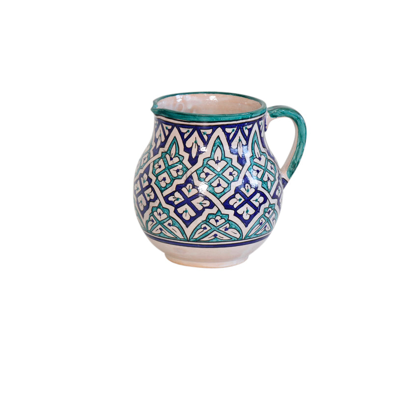 Moroccan Ceramic Pitcher Vase