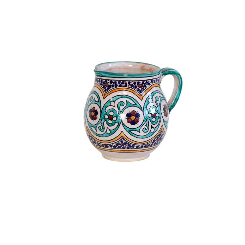 Moroccan Ceramic Pitcher Vase