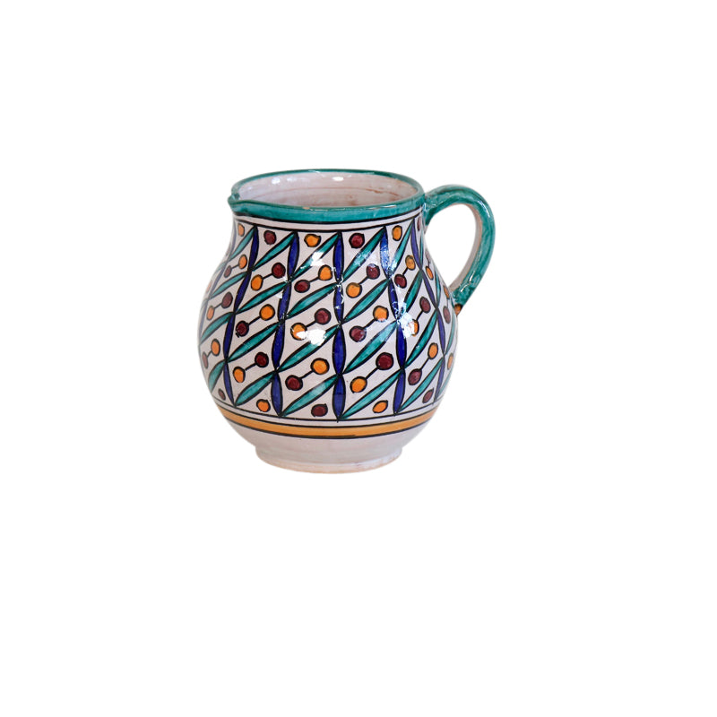 Moroccan Ceramic Pitcher Vase