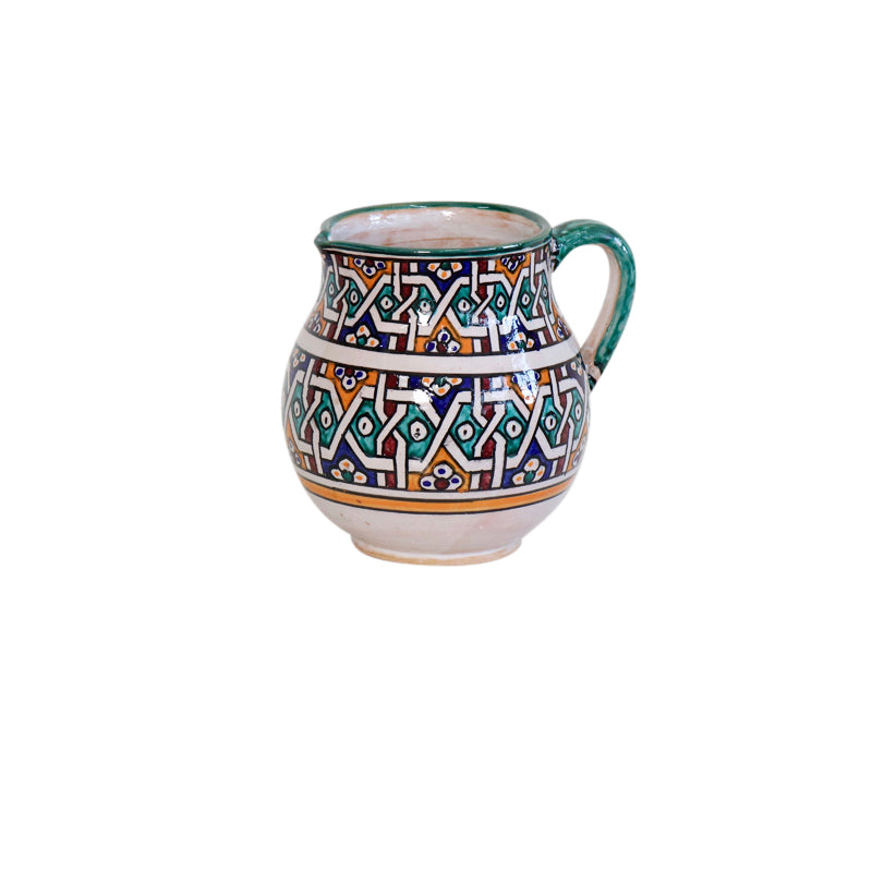Moroccan Ceramic Pitcher Vase