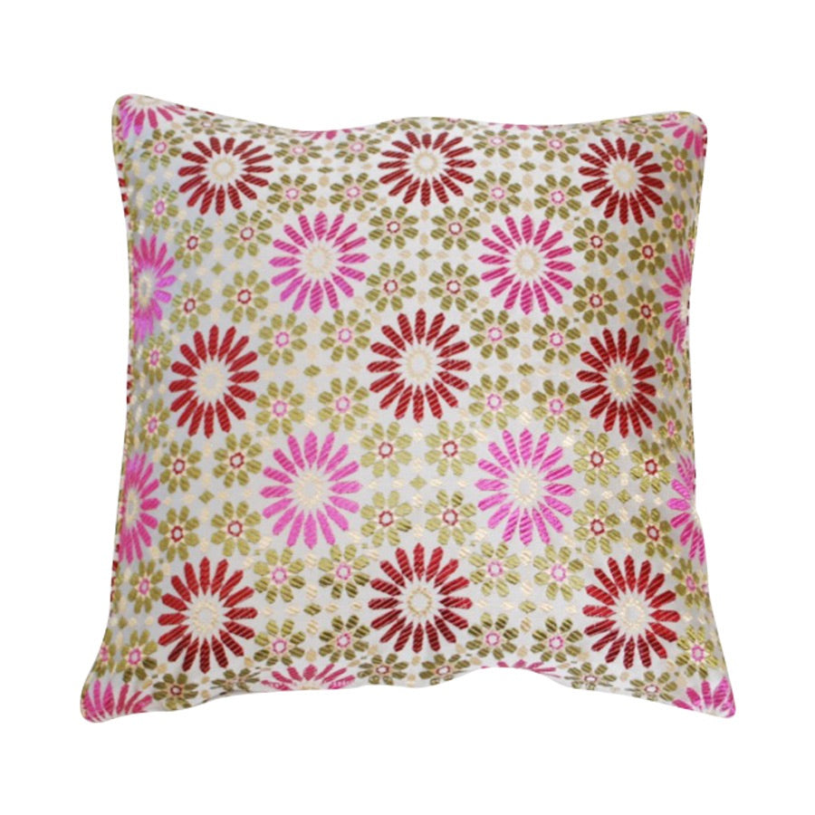 Moroccan Pink Mosaic Fabric Pillow