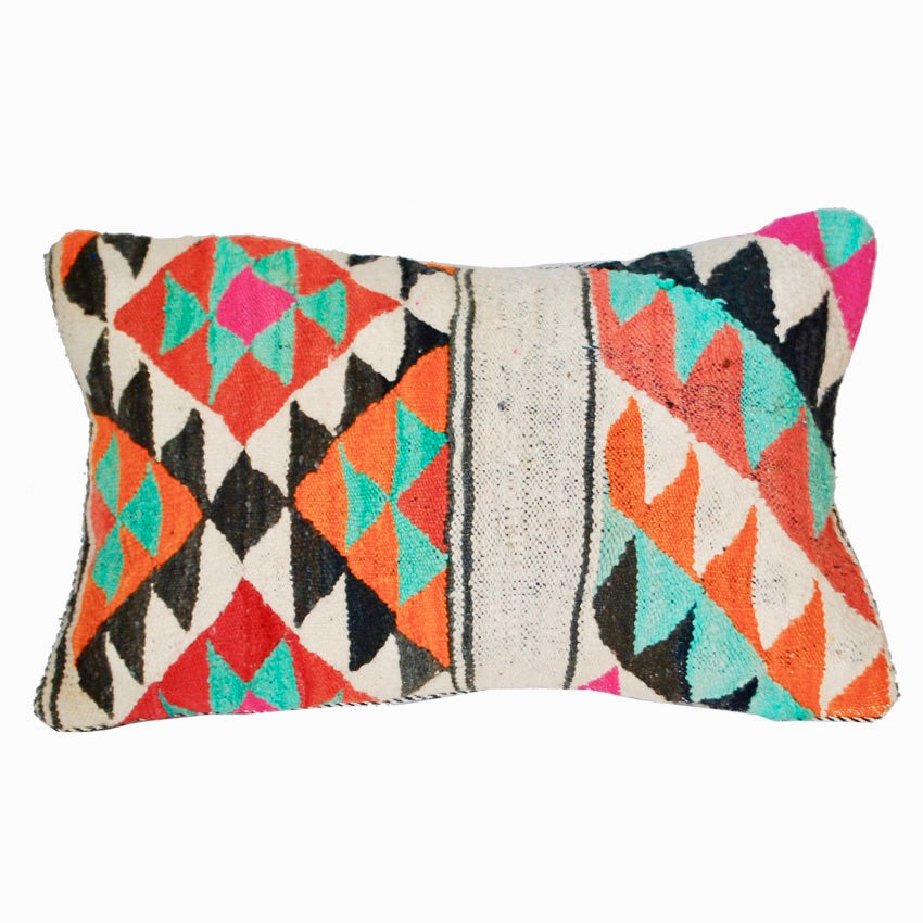 Moroccan Graphic Blanket Throw Pillow