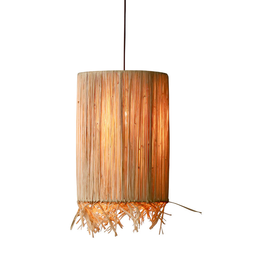 Moroccan Rafia Fringe Lamp