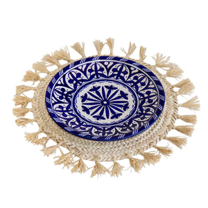 Moroccan Blue & White Ceramic Plate.